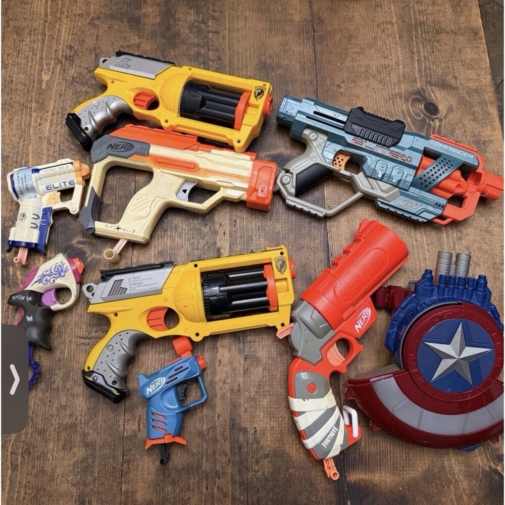 Nerf Blaster Lot of 9 Maverick REV-6 Elite Fortnite Commander Tested Working